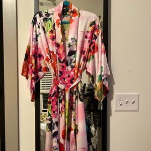 Women’s floral silky robe